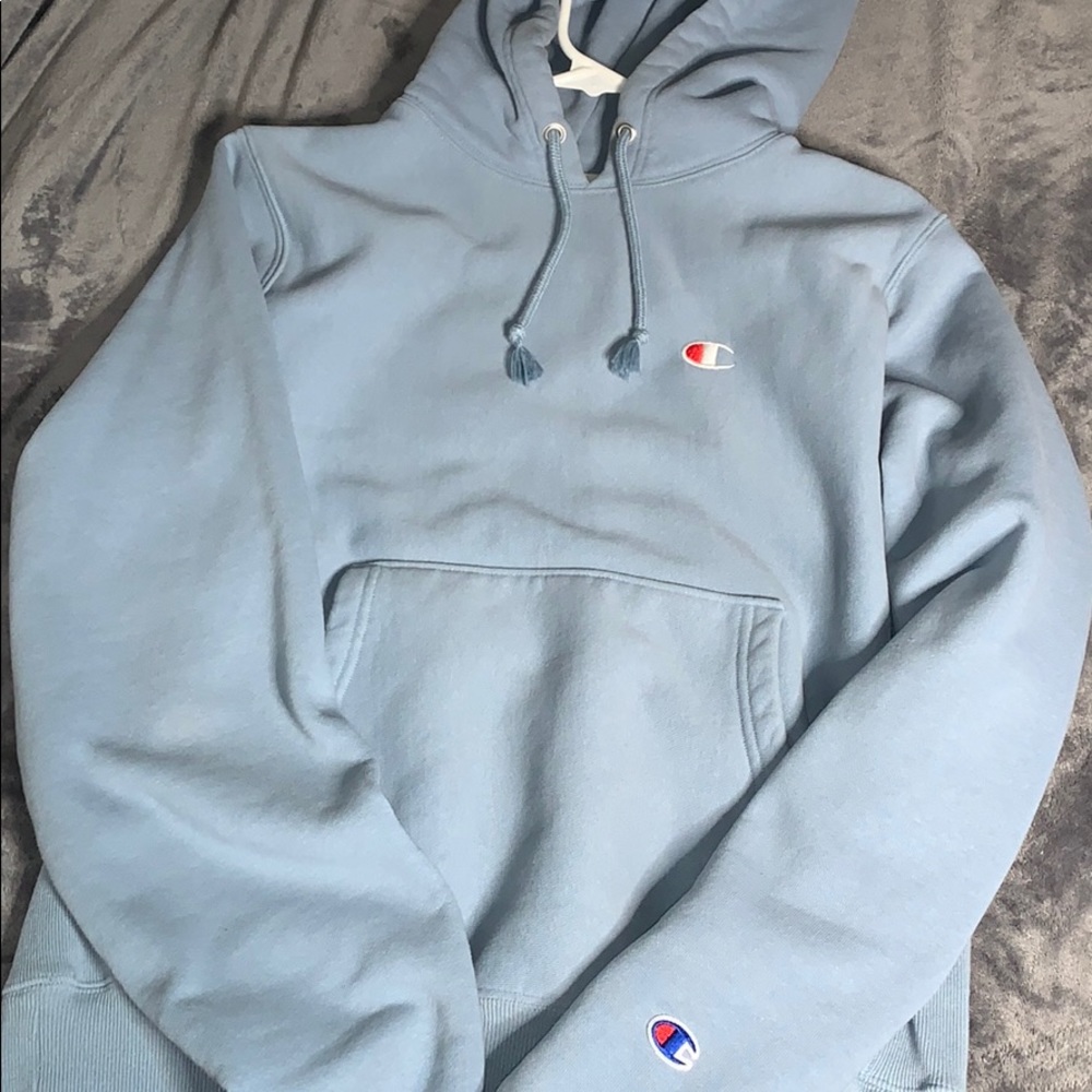 Light blue Champion hoodie